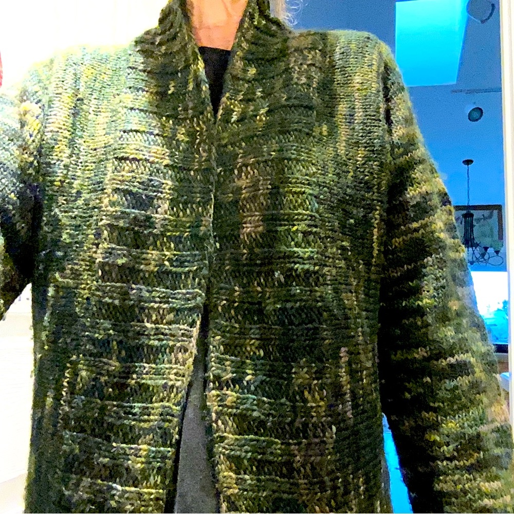 Handmade hand knit cardigan sweater